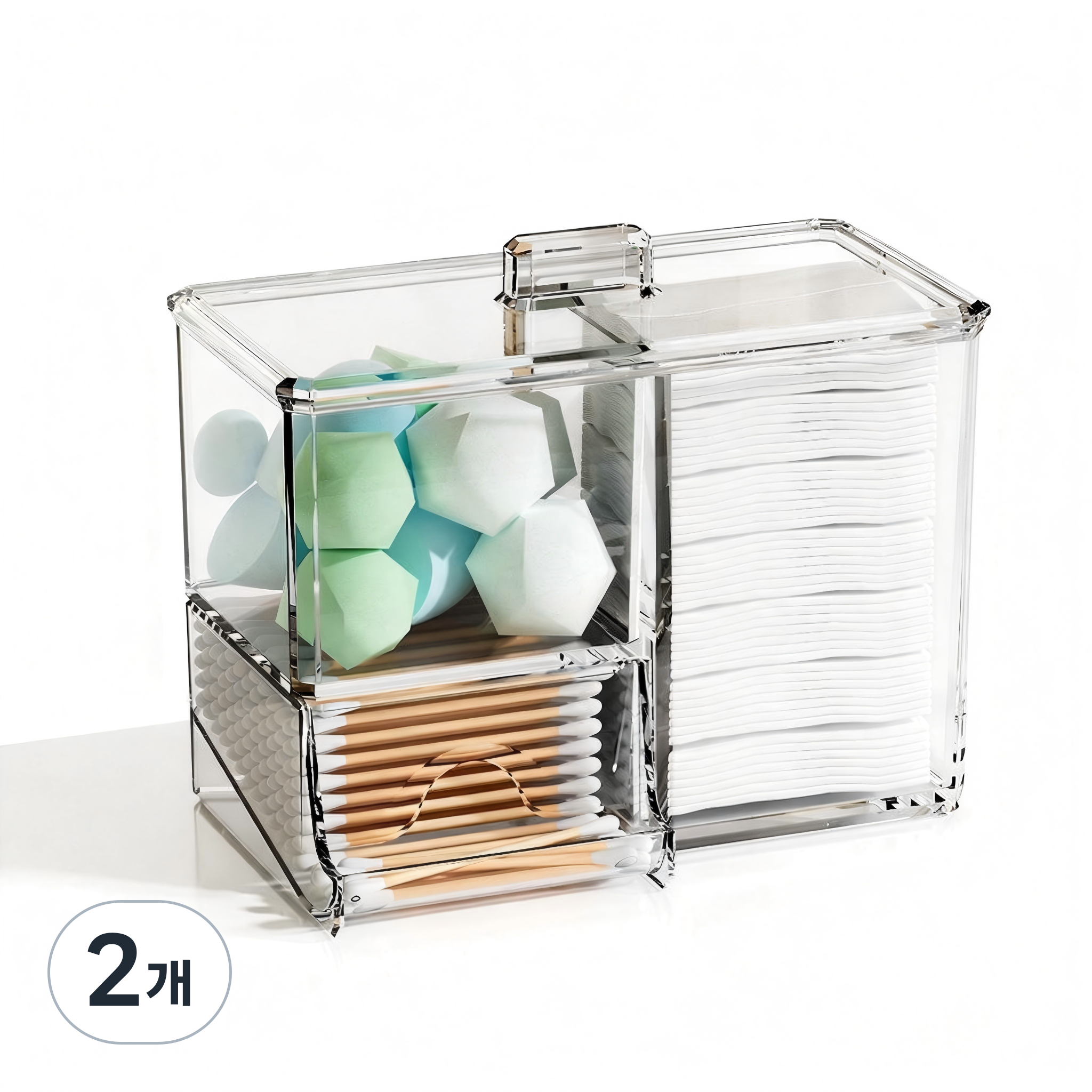 데스크 다용도 면봉함 화장 솜수납함, 브랜드없음, 2개 17,560원