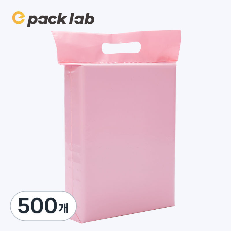 epacklab LDPE 0.07T 두꺼운 택배봉투 핑크 손잡이형 방수 포장봉투 강력접착 찢김방지 쇼핑몰 택배용, 500개 27,740원