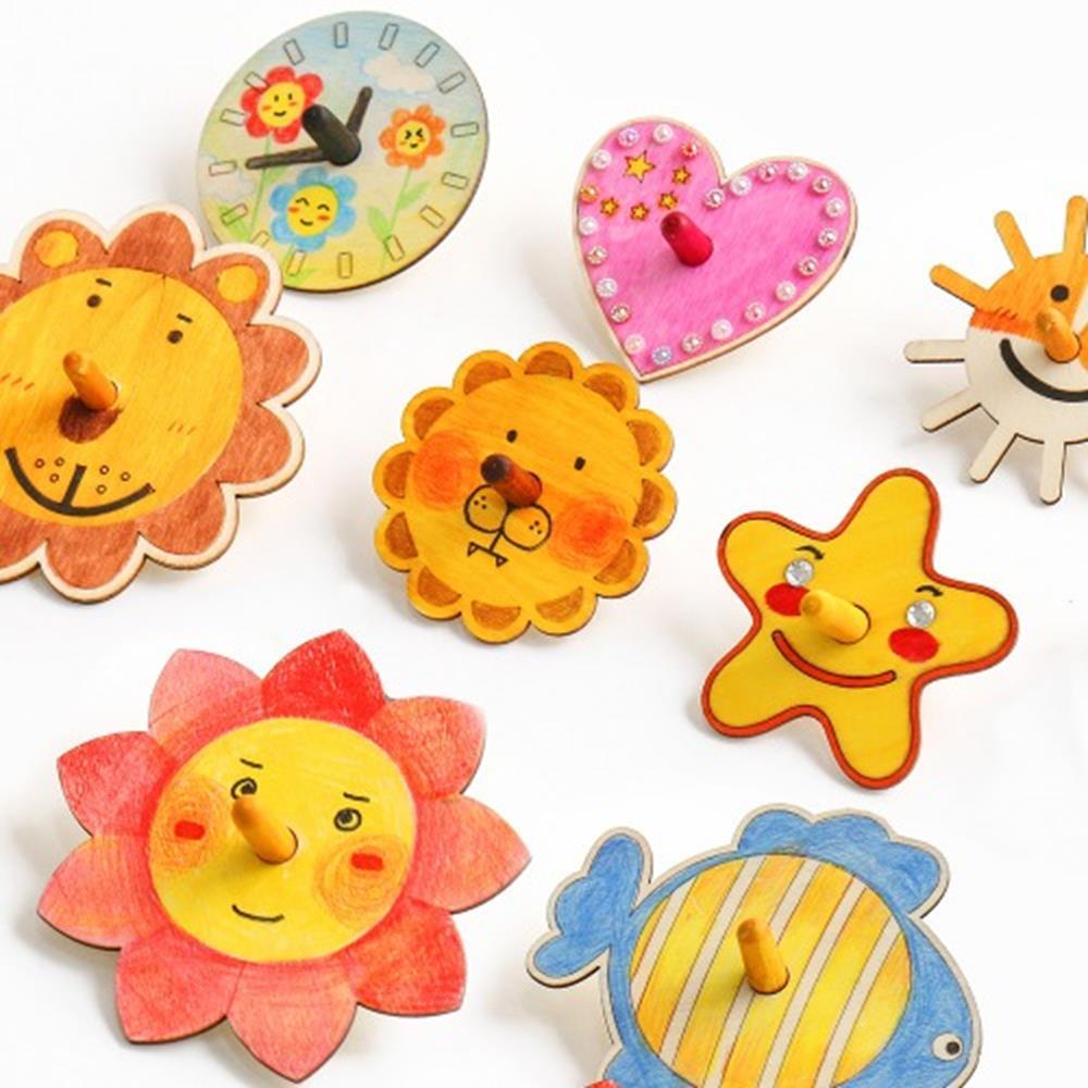 10개 나만의 나무도안 팽이만들기 색칠놀이 세트 어린이만들기 쉬운 6살 11,700원