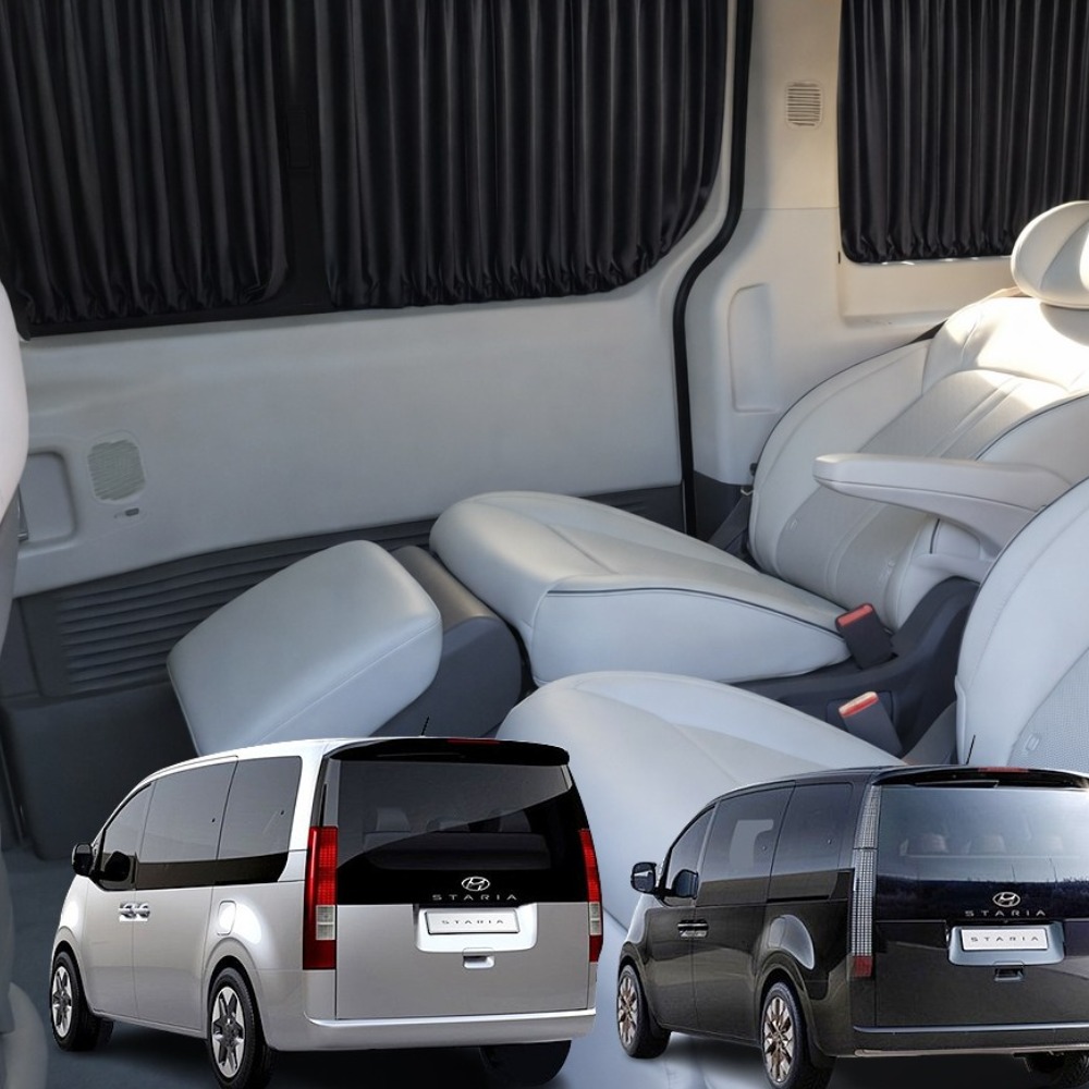 인카룸 스타리아 라운지 투어러 카고 차박 차량 커튼 레일형 햇빛가리개 맞춤제작, 1세트, 블랙 39,900원