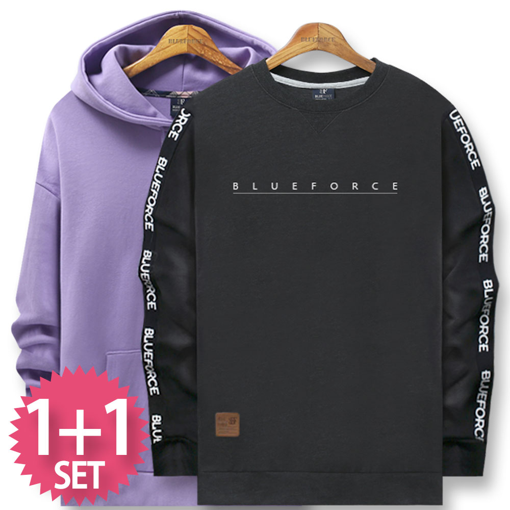 블루포스 엣티프 맨투맨 + 유레팁 후드티 [2장 묶음] 남자 긴팔 티셔츠 남성 빅사이즈 운동복 가을 단체티 커플티 츄리닝 49,400원