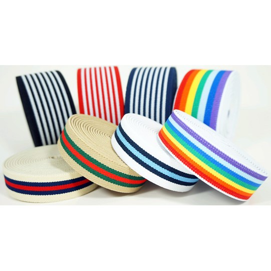 고무밴드 스트라이프 E-밴드 폭25mm 길이20M 패션밴드, 멜빵밴드, 허리밴드, 무지개, 1개, 1개입 18,000원