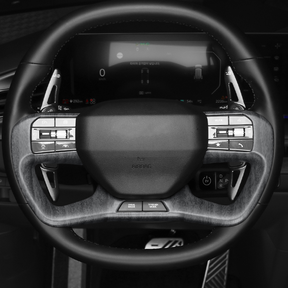 유투카 호환 EV9 튜닝 용품 핸들프레임 커버 우드 블랙 카본 몰딩 차량 드레스업 31,900원