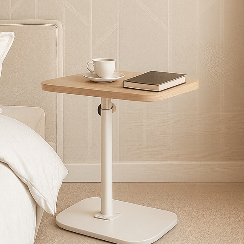 다로엘 높이조절 프리미엄 소파 침대 360도 회전 사이드 테이블, 네추럴 우드 37,500원