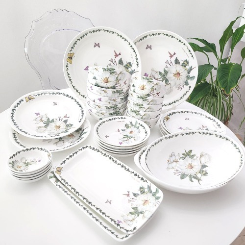 목련 그릇세트 33p /공기 대접 찬기 쿠프 접시 도자기  집들이 신혼 209,400원