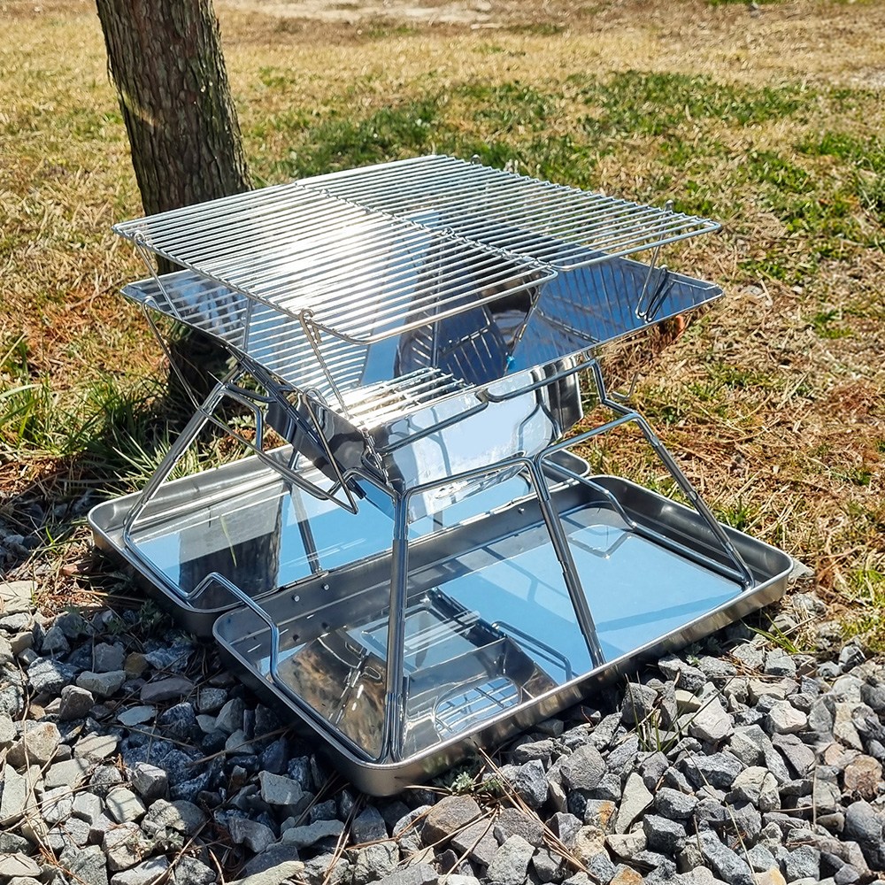 캠프빌리지 캠핑 접이식 불멍 스탠케이스 화로대 + 숯받침대 + 재받침대 + 그릴 + 전용 보관가방, 1개 33,900원