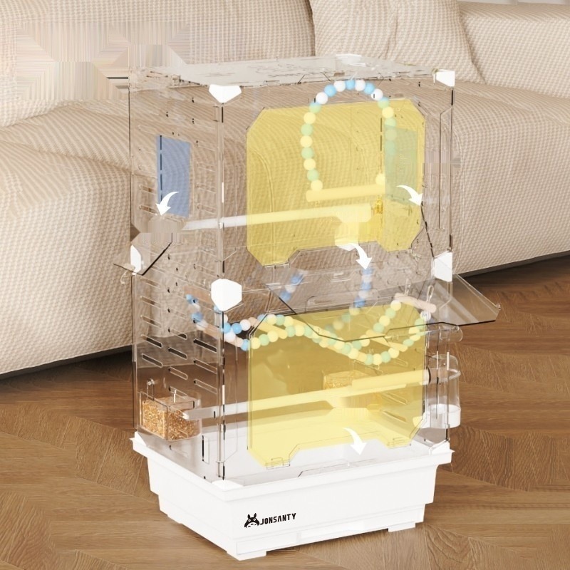 대형 아크릴 새장 투명한 조립식 앵무새 하우스 이동식 바퀴달린 사육장 횟대 25,300원