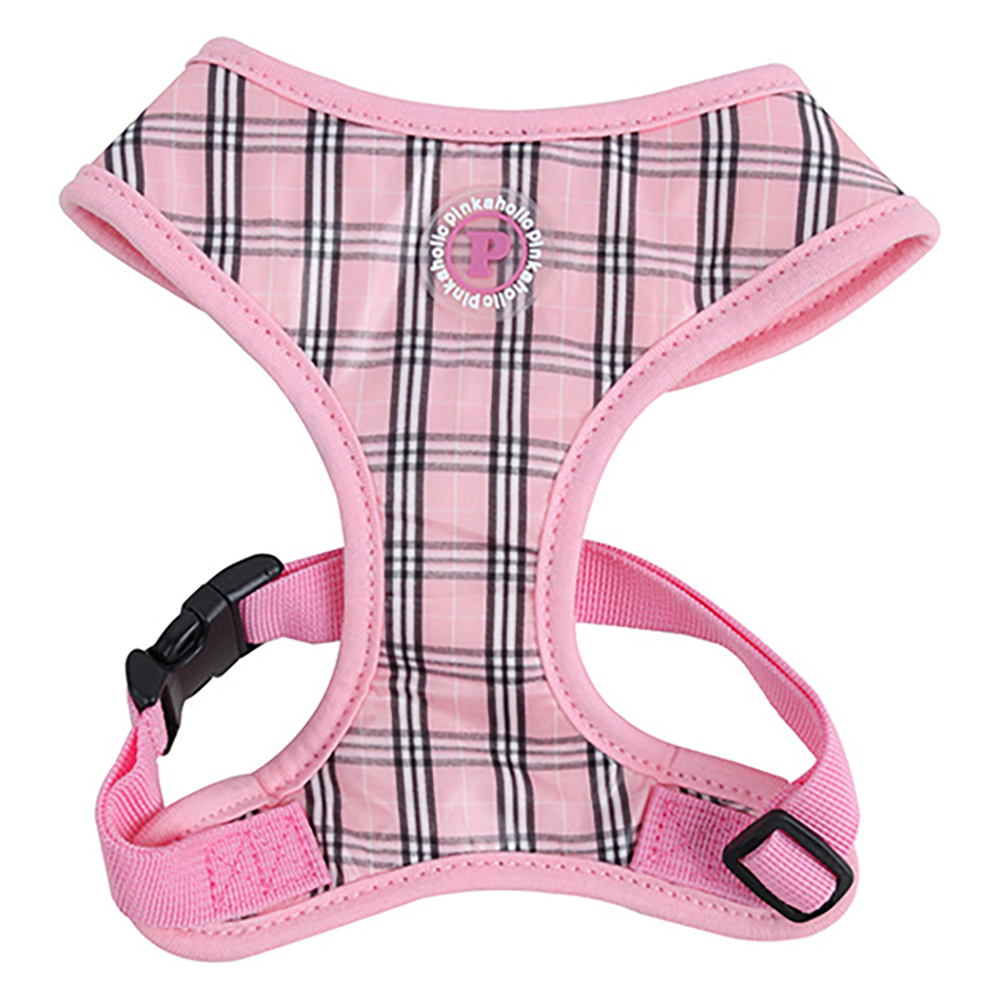 핑카홀릭 강아지 클래식 체크 사이즈 조절 하네스, 핑크, 1개 8,900원