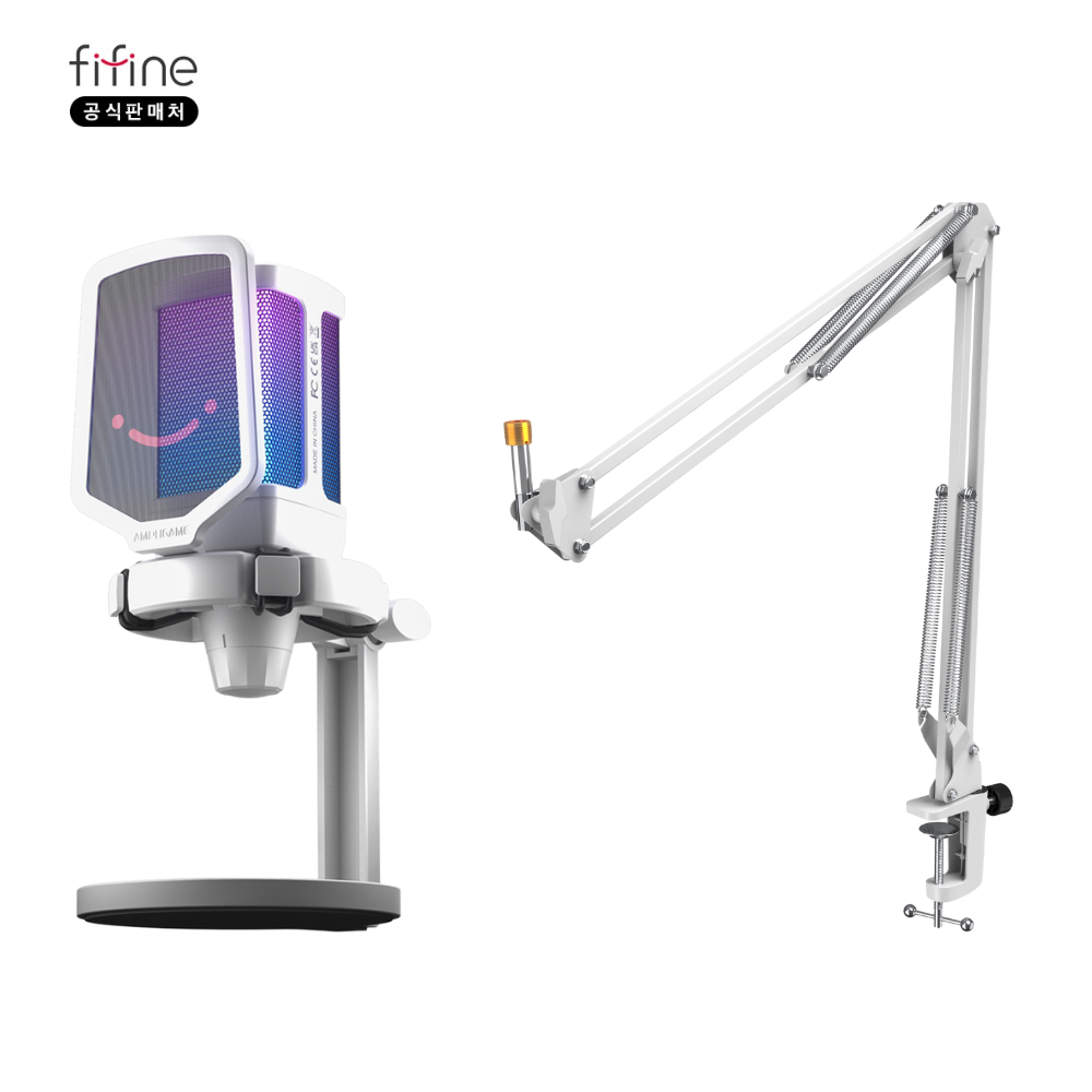 FIFINE 피파인 Q6 게이밍 방송용 유튜브 노이즈캔슬링 콘덴서 마이크 탁상용 붐암스탠드 패키지, Q6+CS1화이트 83,900원