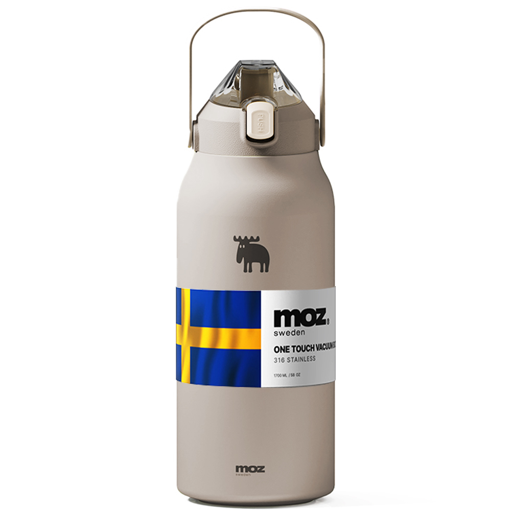 MOZ 스웨덴 나혼자산다 보온병 포스코 316 스텐 대용량 원터치 손잡이 보온보냉병 보온텀블러, 오트밀베이지, 1700ml, 1개 38,900원