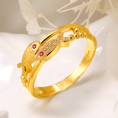 골드앤 순금 24K 트윈피쉬 반지_3.75g 행운 물고기 볼륨 1,134,300원