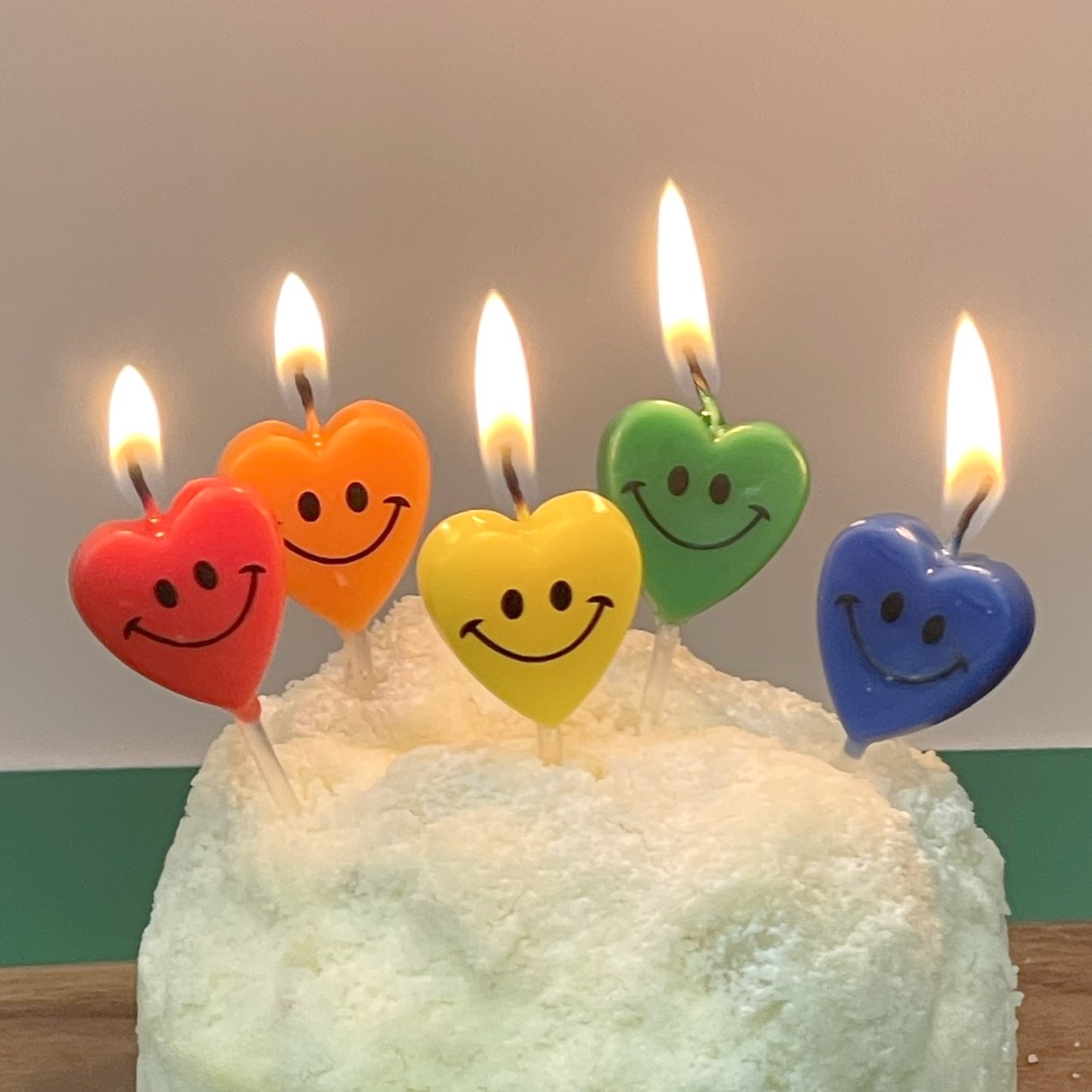 스마일 하트초 레인보우하트 귀여운 케이크초 파티 5,000원