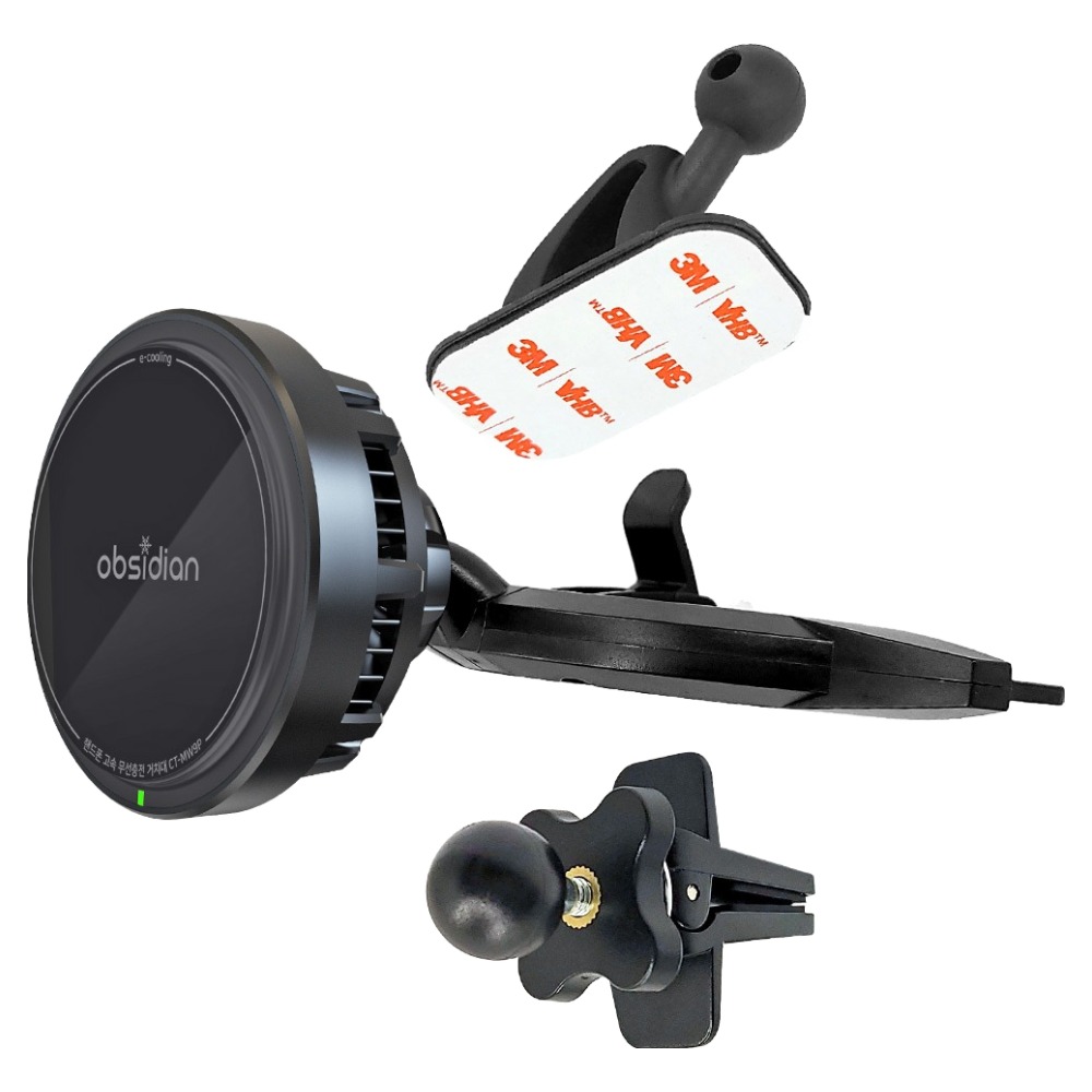 옵시디언 차량용 CD슬롯 Qi2 맥세이프 e쿨링 핸드폰 고속 무선충전 거치대, 1개, 블랙 47,800원