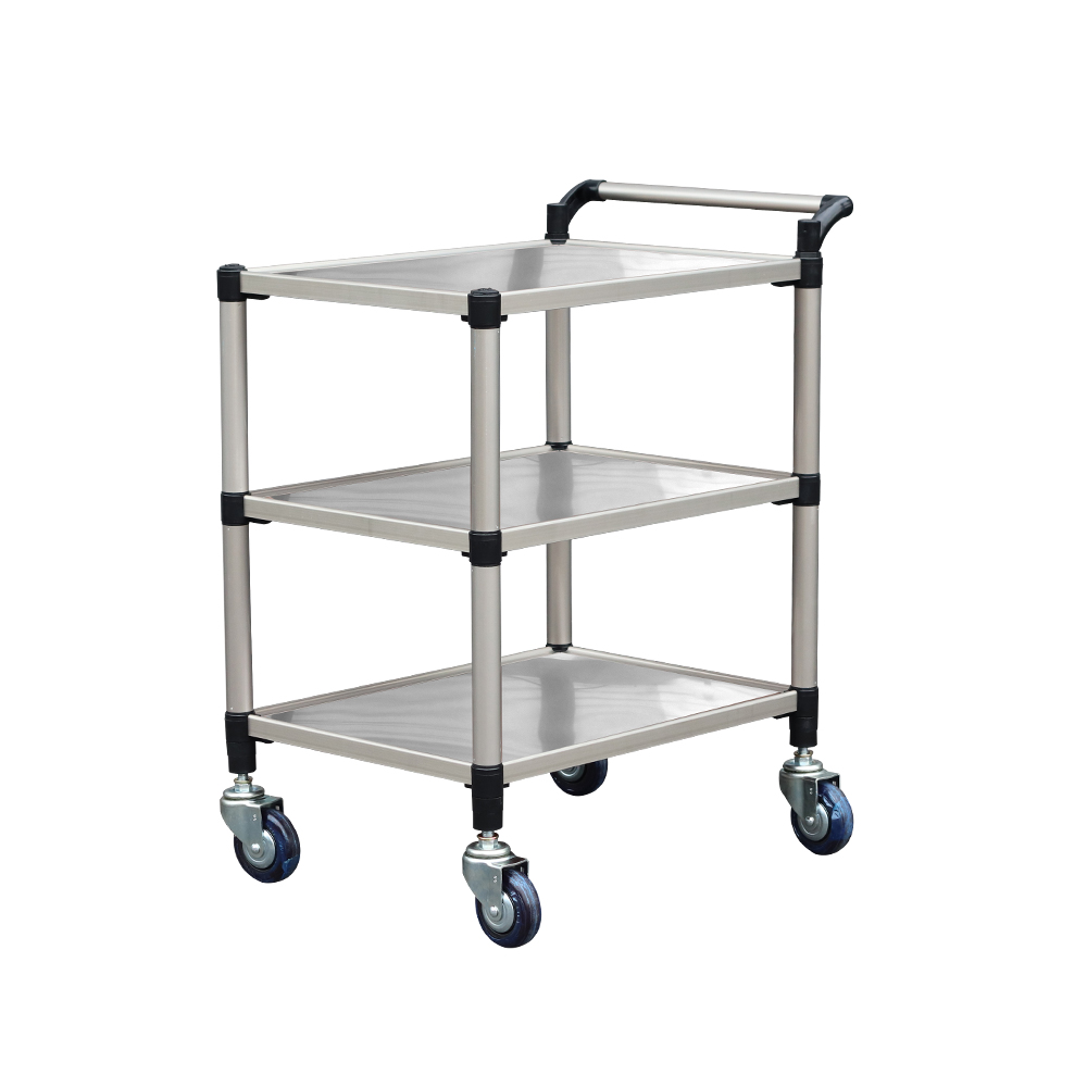 서빙카트_2단 3단 이동식 핸드카 웨건 손잡이 운반카트 주방 식당 업소용 짐 손수레 트레이 밀차 스텐 우드, 1개 248,000원
