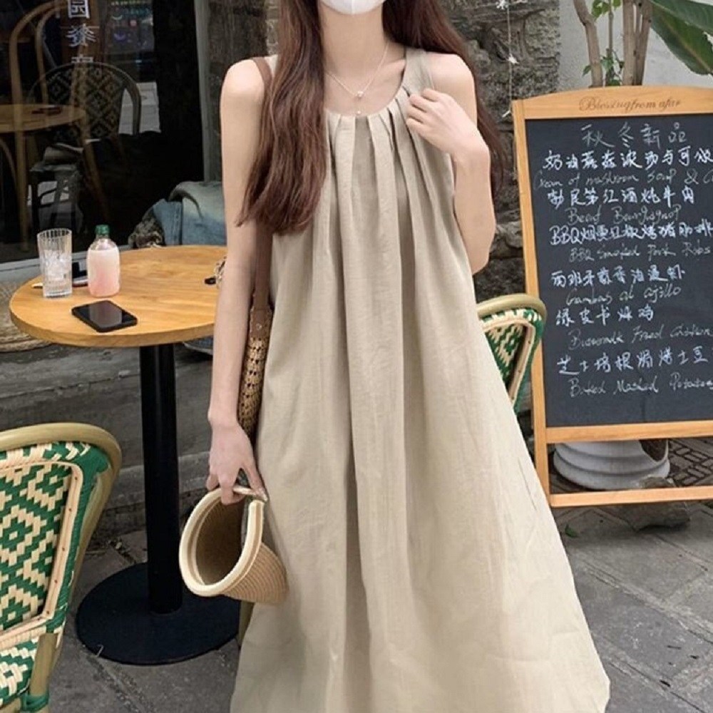 하라크 여자 여름용 민소매 A라인 나시 롱 원피스 23,900원