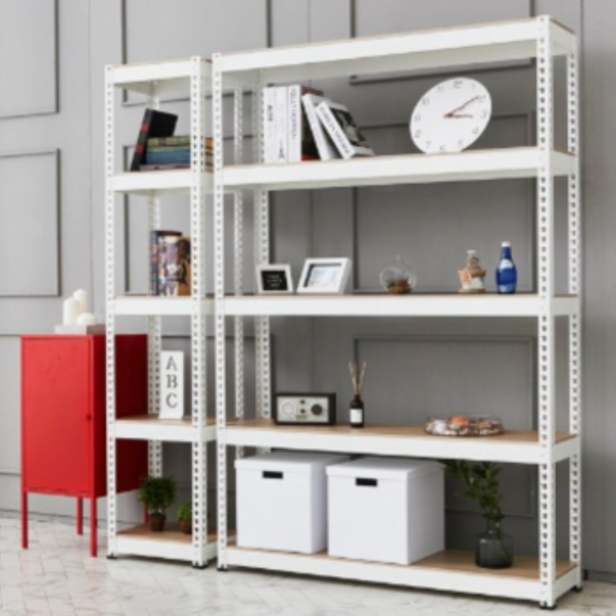 울트라랙 가로120cm x 세로45cm 선반, 무볼트 쉬운 설치, 조립식선반, 진열대, 베란다, 거실, 세탁실 튼튼한 철제 선반, 4단, 블랙 112,200원