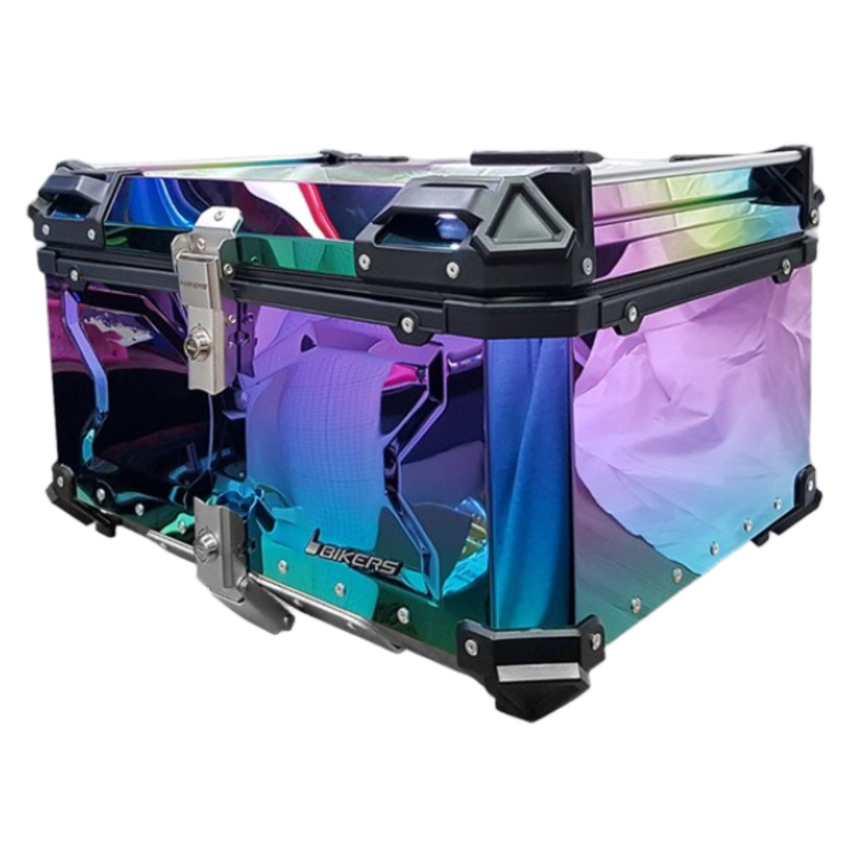 오토바이 바이커스 알루미늄 탑박스 배달통 65L 85L 등받이포함, 레인보우 210,000원