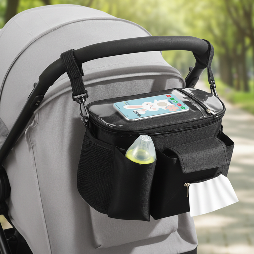 호담즈 대용량포켓 유모차 기저귀 가방, 블랙 16,000원