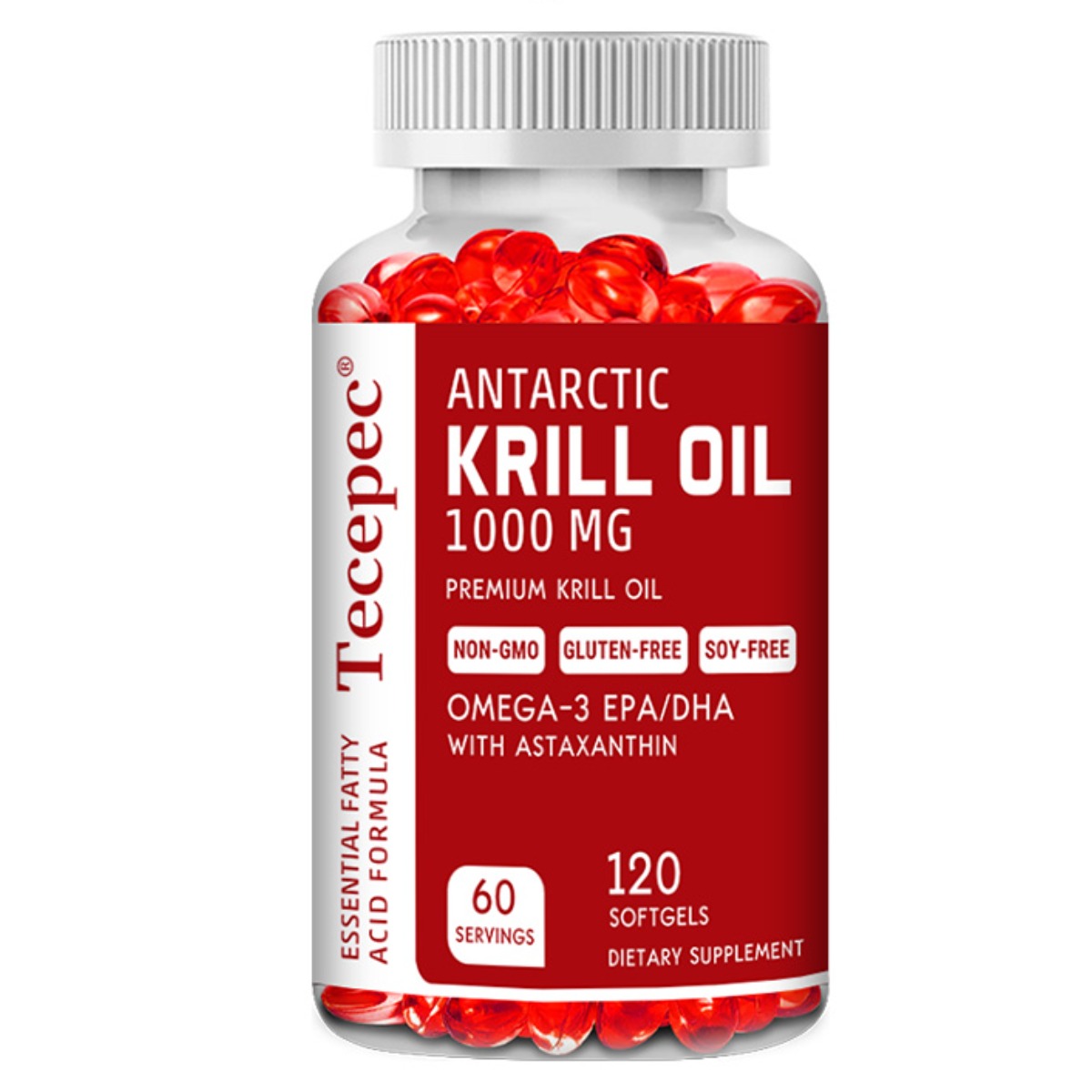 남극 크릴오일 1000mg, 오메가-3 EPA, DHA, 아스타잔틴, 인지질 함유로 두뇌와 심장건강 지원, 2개, 120정 41,900원