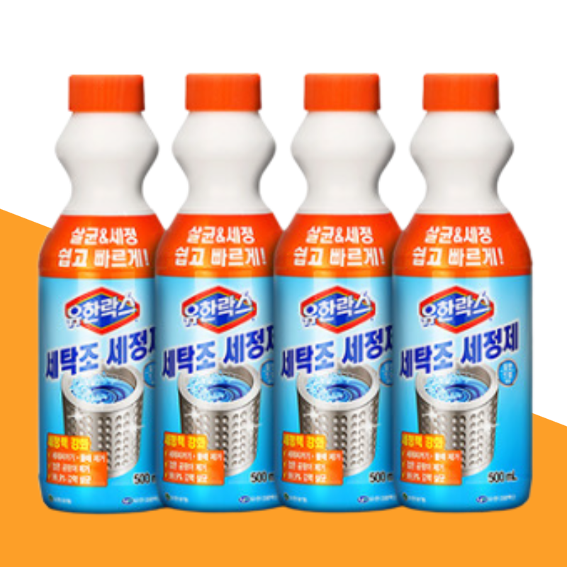 유한락스 세탁조 클리너 500ml 4개입 드럼 통돌이 세탁기 세정제 냄새제거 23,790원