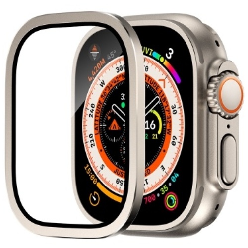 애플워치 울트라 호환 강화유리 보호 필름 일체형 메탈 베젤링 케이스, 티타늄 11,900원