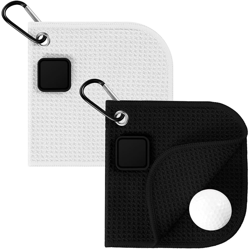 하하펠트 소형 마그네틱 골프 타월 클립 6 x 인치 마이크로파이버 와플 포함 2 개 골프공 카트 또는 클럽용 강도 산업용 자석 37,400원