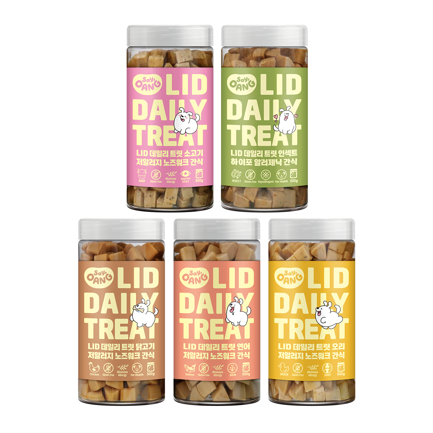 세이오앙 강아지 노즈워크 훈련용 저알러지 간식 LID 데일리 트릿, 닭고기맛, 1개, 500g 13,520원