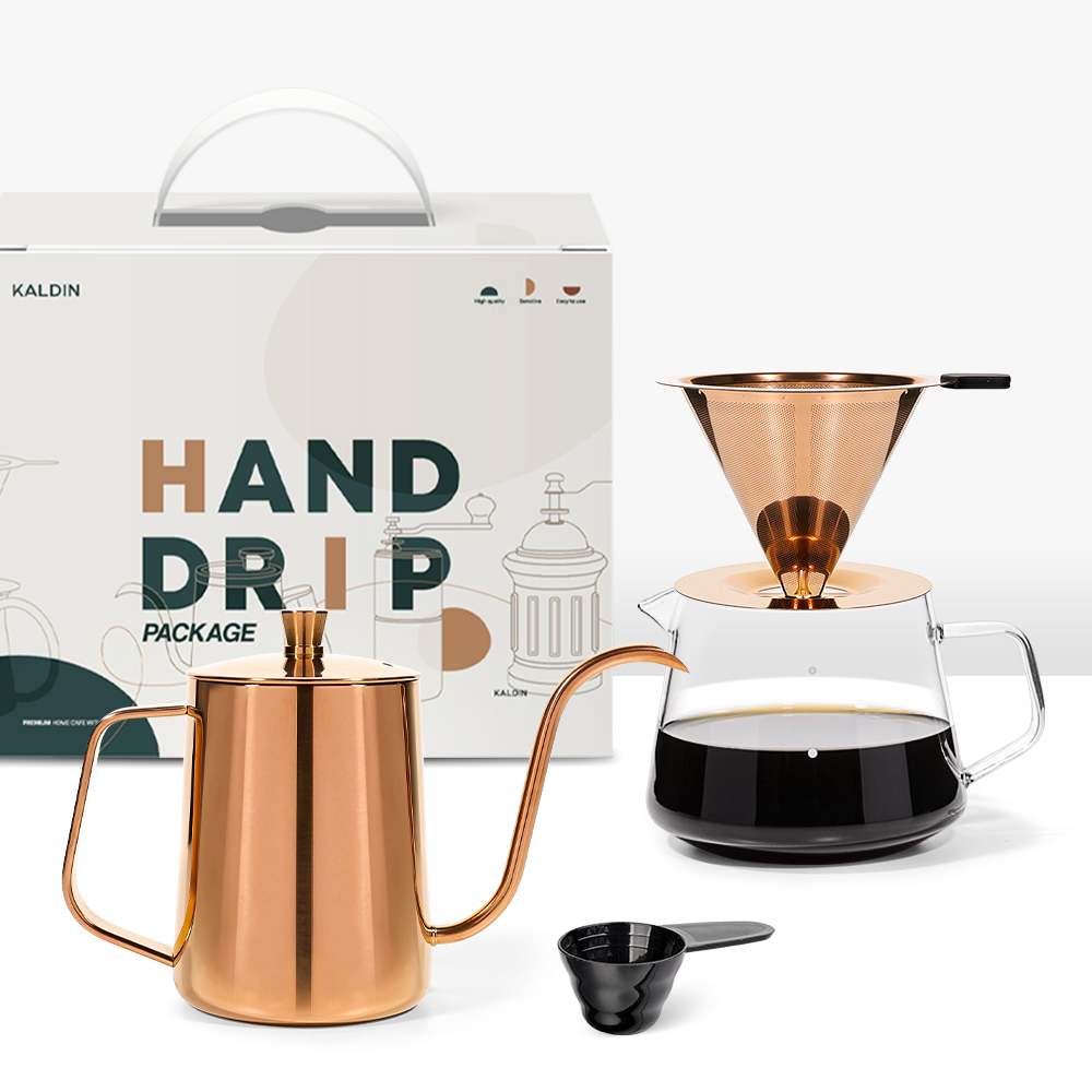 칼딘 골든 핸드드립 세트, 1세트, 드리퍼 로즈골드 + 드립포트 + 서버 600ml + 계량스푼 52,800원
