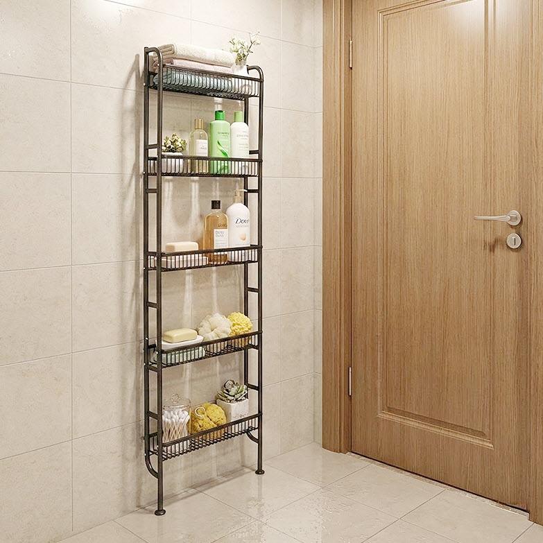 슬림 얇은 문뒤 수납장 스틸 공간 틈새 철제 선반 책장 서랍장 정리 틈새장, 하이딩-블랙 59,000원