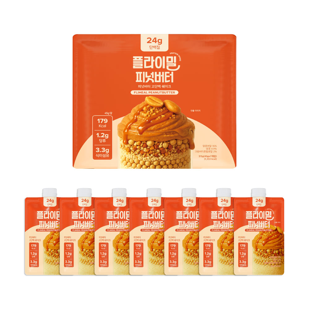 플라이밀 단백질 쉐이크 파우치 피넛버터맛, 45g, 7개 24,500원