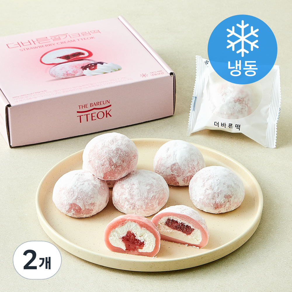 [로켓프레시] 더바른 딸기크림떡 (냉동), 60g, 2개, 6개입 23,800원