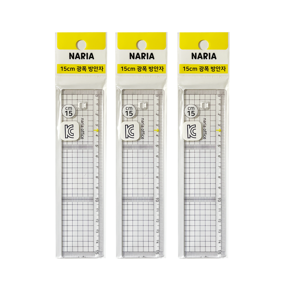 KC 나리아오피스 15cm 15센치 광폭 방안 자 문구 사무 학용품 직자, 3개, 15cm 광폭 방안자 5,100원