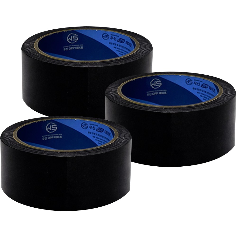 검정색 컬러 박스테이프 OPP 포장용 국내제조 색테이프 80M 17,100원