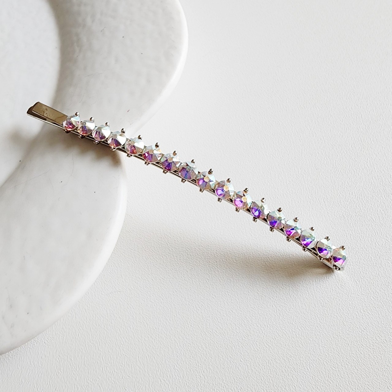 고급 스와로브스키 스톤 큐빅 옆머리 잔머리 슬림 일자 헤어핀 실핀 19,900원