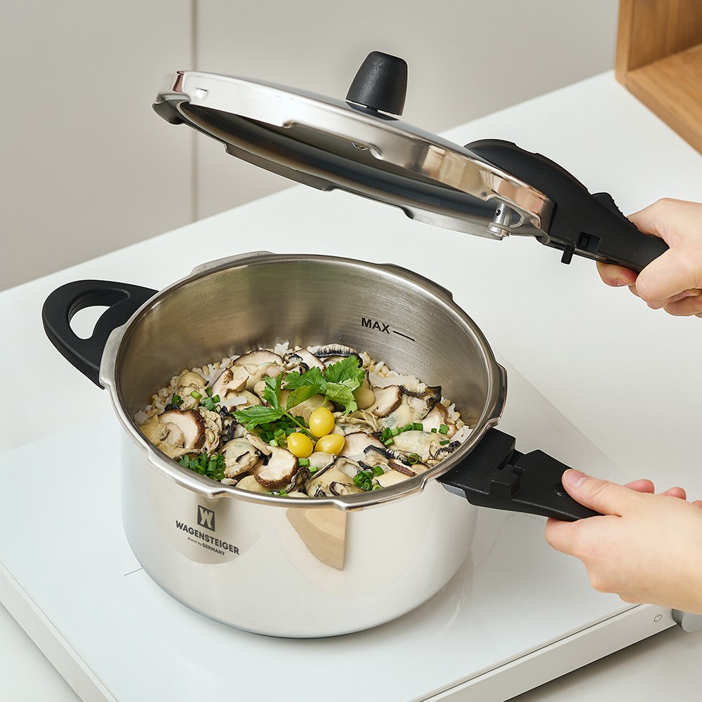 [바겐슈타이거] 에델구스토 스텐 3중 바닥 갈비찜 백숙 캠핑 인덕션 겸용 압력솥 3.5L 77,000원