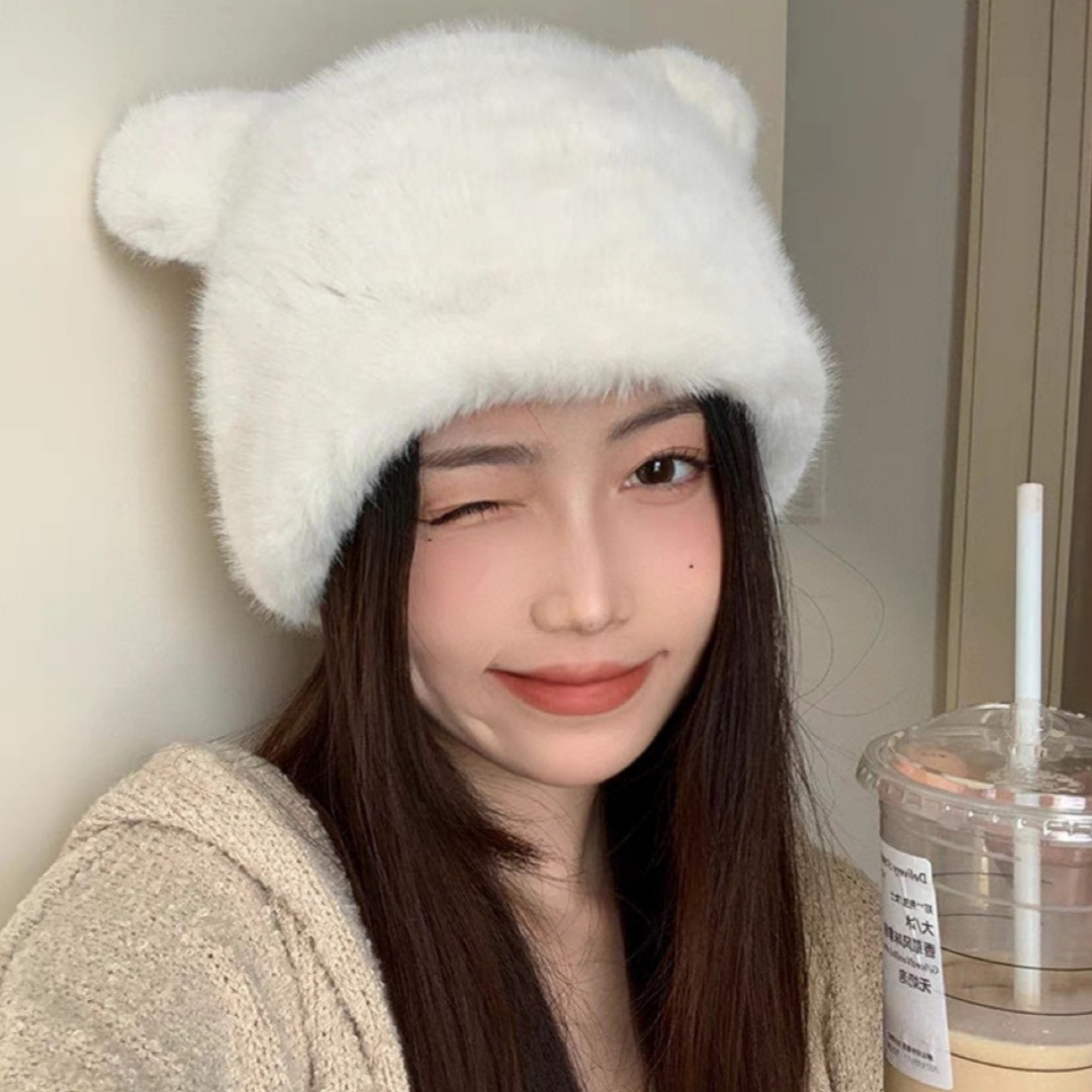 제이리스트 보들보들 큐티 베어 퍼 모자 퍼벙거지 방한모자 귀달이모자 패션 군밤모자 PW-H014 12,300원