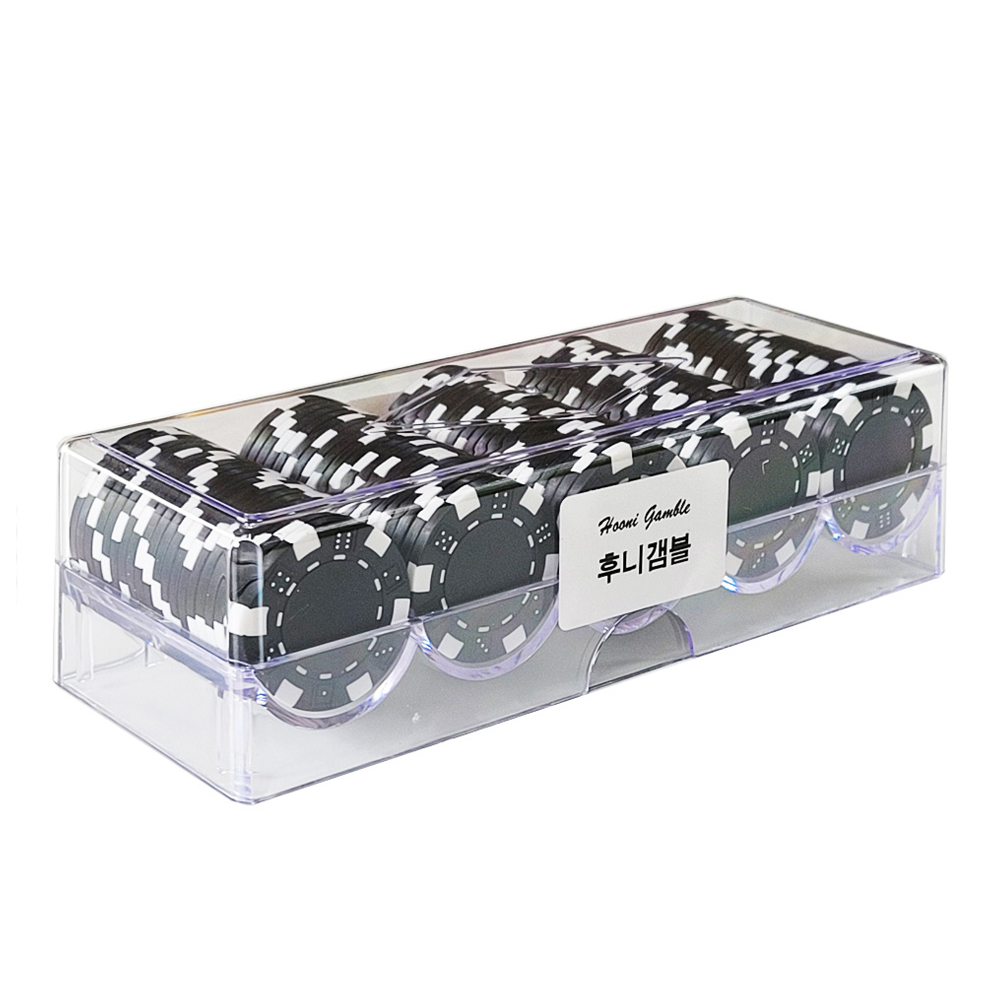 후니갬블 선명한 신료 컬러 포커칩 100p +  아크릴케이스 33,500원