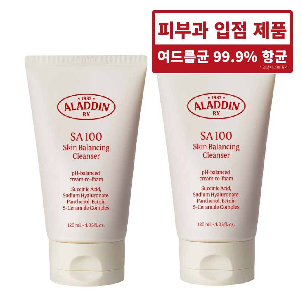 알라딘알엑스 저자극 더마 여드름균 항균 폼클렌징 (피부과 입점 제품! 시술 후 사용 추천! 히알루론산, 판테놀, 세라마이드 함유! 여드름 진정 수분 순한 민감성 세안제), 2개, 120ml 64,000원
