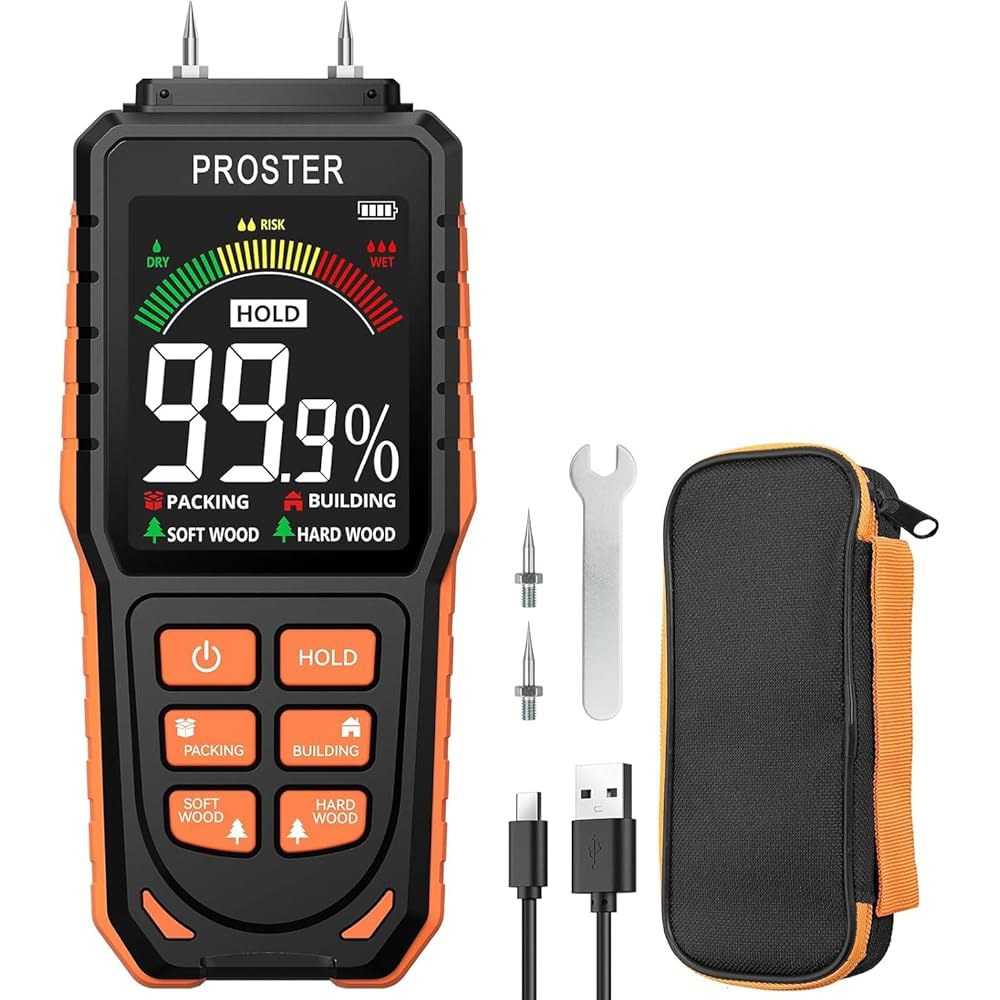 프로스터 목재 수분 측정기 - 장작 종이 바닥용 디지털 감지기 측정기, 74,000원