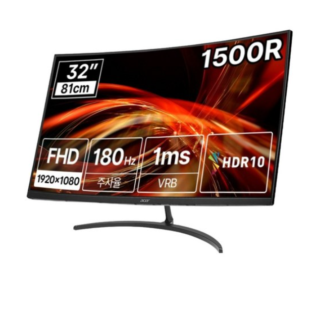 에이서 FHD 한성 니트로 180Hz 1500R 게이밍 무결점 커브드 모니터 389,300원