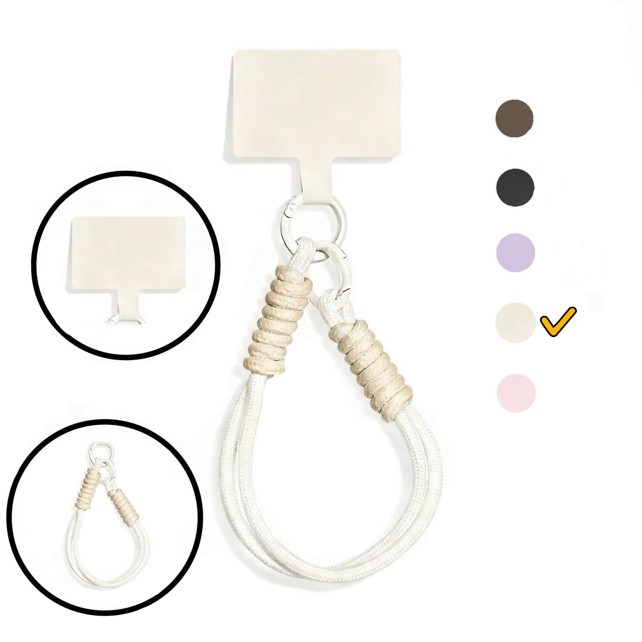 핸드폰 손목 스트랩 도난 방지 여행용 휴대폰 손목끈, 1개, 베이지 4,500원