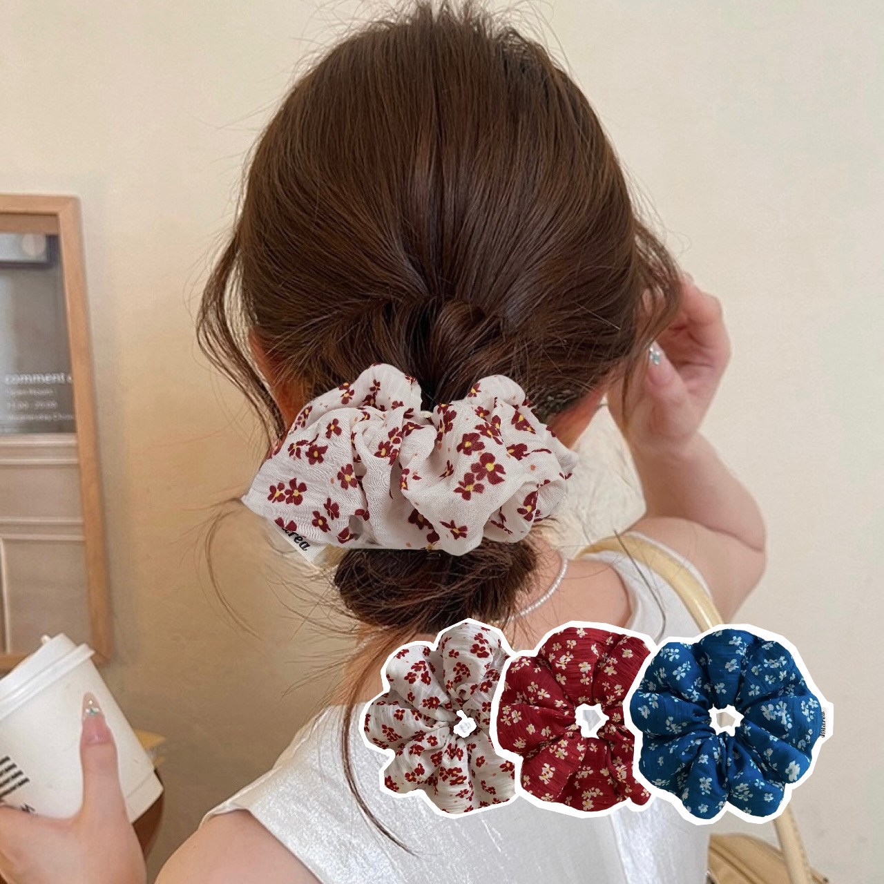 하와이안서프 러블리 플라워 곱창 머리끈 3종 세트(3P) 16,900원