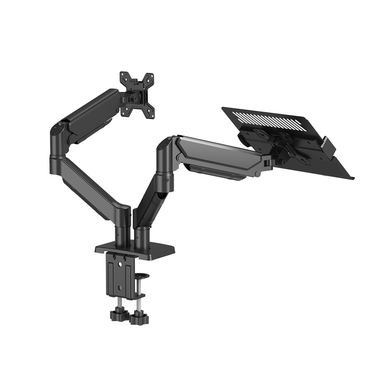 360도 회전 노트북 모니터 겸용 암, 1개, 블랙 듀얼 모니터 노트북 겸용 거치대 암 211,000원