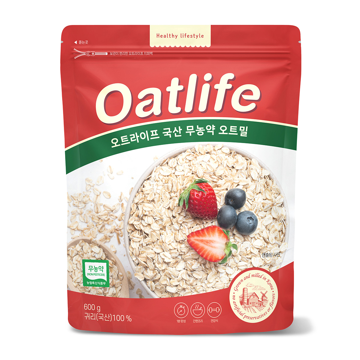 오트라이프 국산 무농약 오트밀, 600g, 1개 9,900원