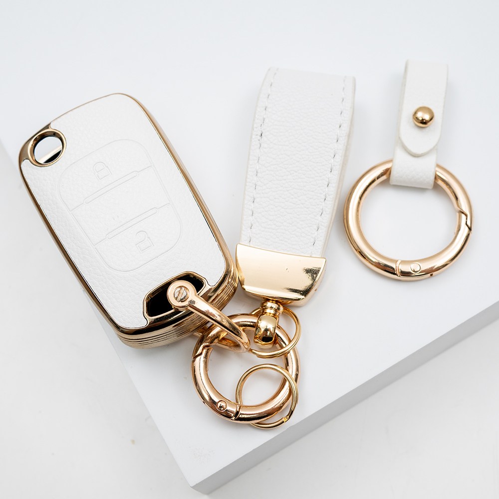 현대 기아 포터 모닝 레이 프라이드 싼타페 호환 TPU 가죽 L스트랩 세트 스마트 키 케이스 키홀더, 화이트, 2버튼 TL09_KH17 19,900원