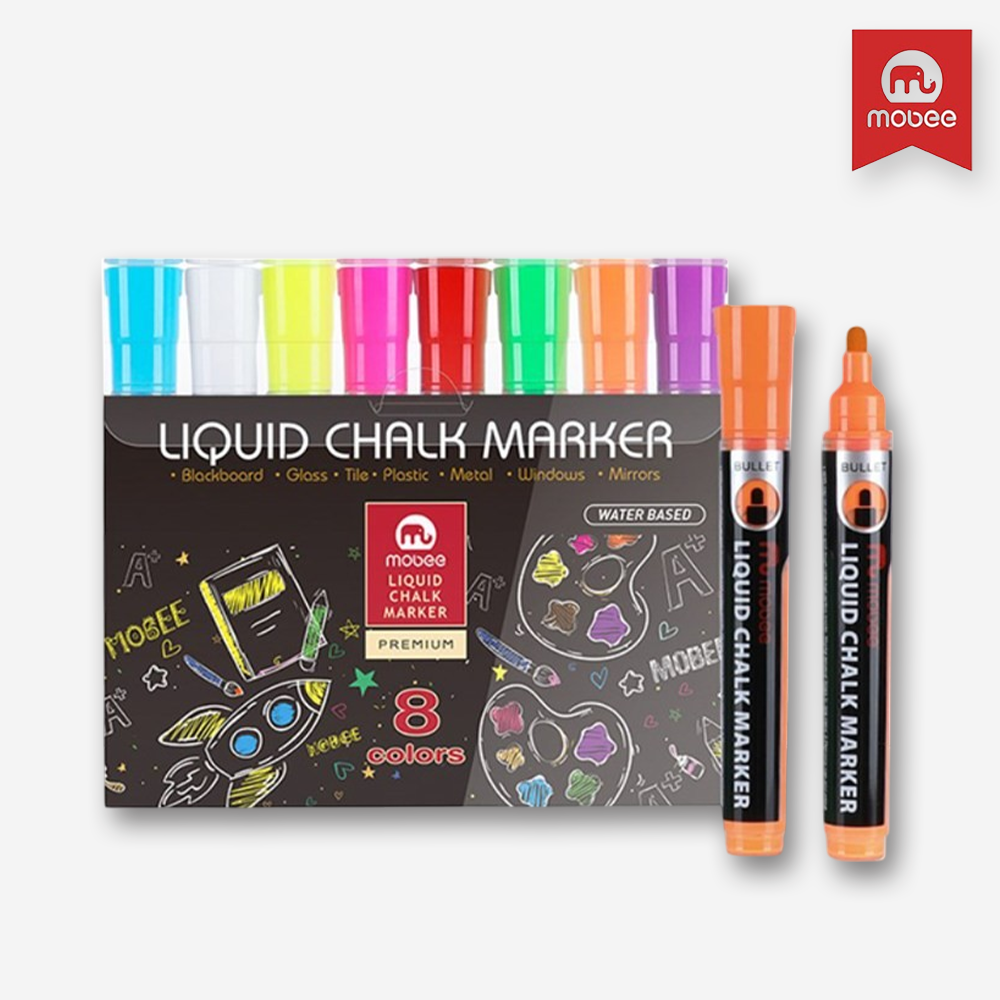 mobee 컬러 윈도우마카 8색세트 6g 블랙보드마카 유리마카 네온마카 7,900원