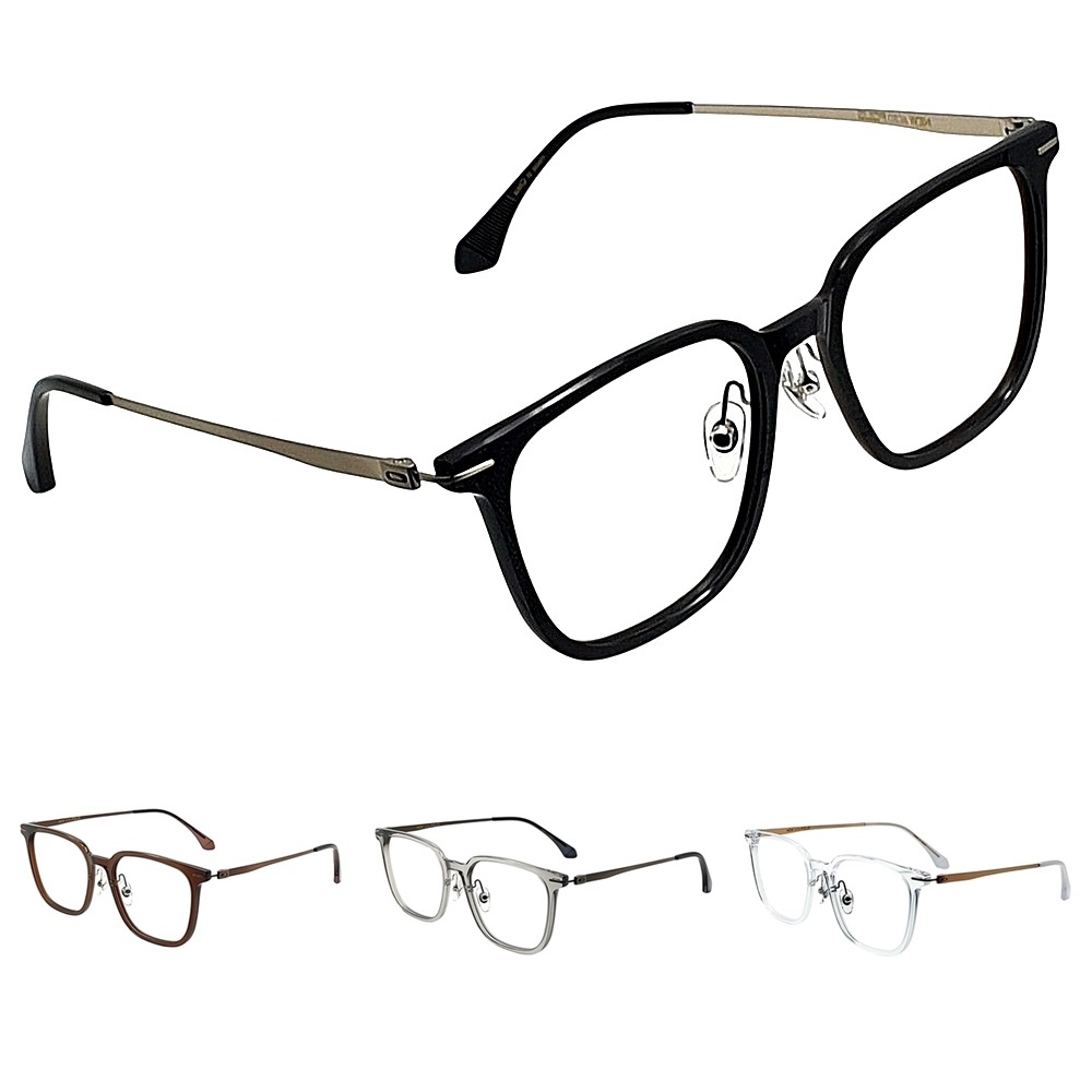 [오늘발송] EYES ONE 고퀄리티 사각 스퀘어 메탈 콤비 뿔테 안경 남자 여자 남성 여성 투명 명품 투명 안경테 49,000원