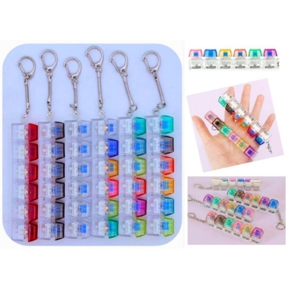 6구 크리스탈 딸깍이 키링 1개 크리스탈 캡키링 기계식 키보드 테트리스 자판기 피젯 딸깍이 5,500원
