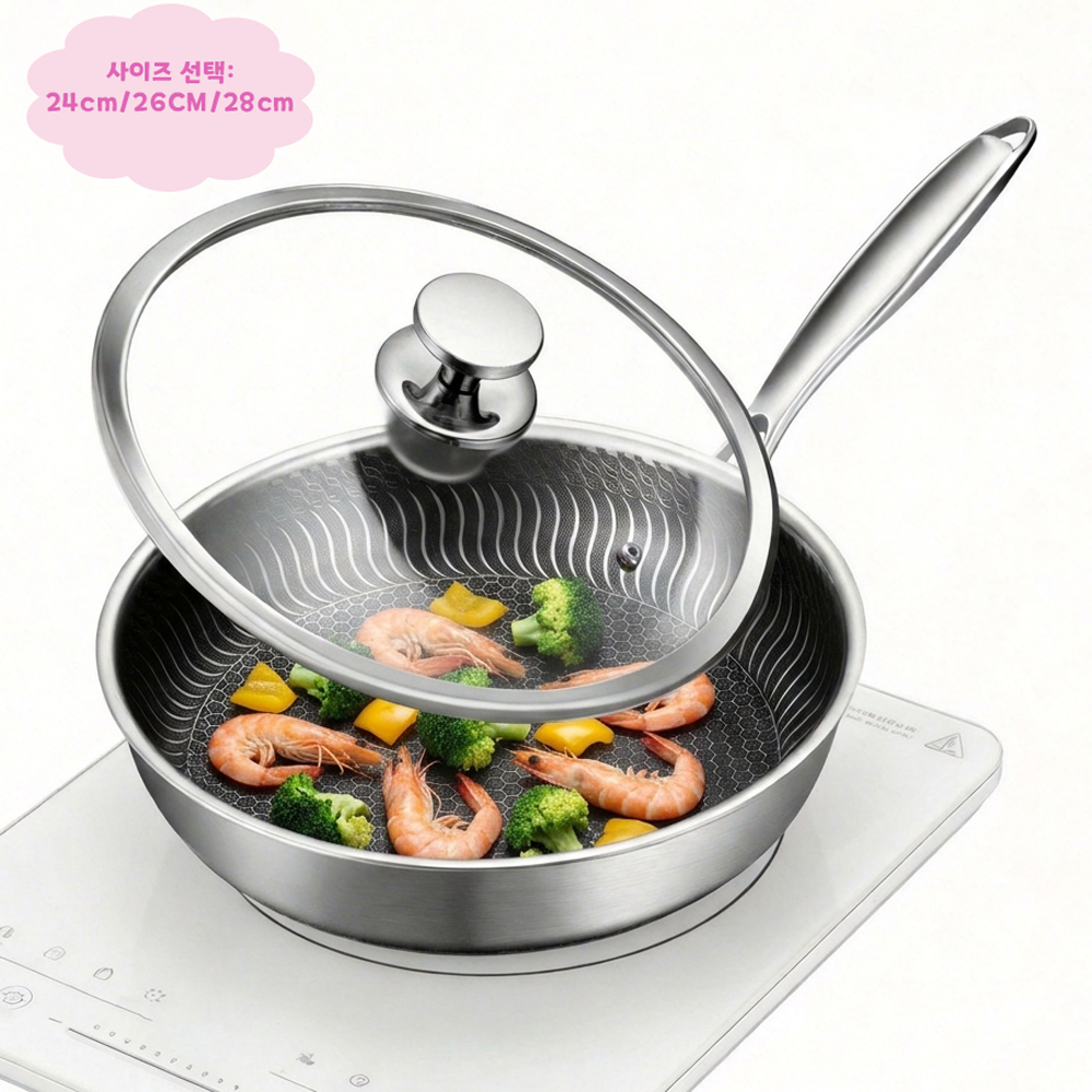 Riwonas 통3중 스텐 벌집코팅 프라이팬 뚜껑세트 인덕션 IH 겸용 34,900원