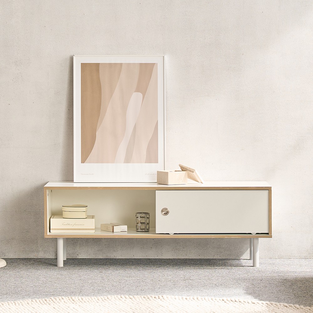 [모던하우스] ON 아르노 풀바디 E0 LPM 뉴트로 거실장 1200 화이트, 단일색상 199,000원